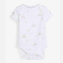Load image into Gallery viewer, White 4 Pack Delicate Multi Print Short Sleeved Bodysuits (0-3yrs) - Allsport