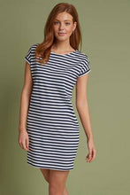 Load image into Gallery viewer, Navy/ White Stripes Relaxed Capped Sleeve Tunic - Allsport