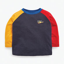 Load image into Gallery viewer, Blue/ Grey Helicopter 3 Pack Long Sleeve Character T-Shirts (3mths-5yrs) - Allsport