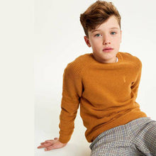 Load image into Gallery viewer, Basic Pique Ochre Textured Crew Jumper (3-12yrs) - Allsport
