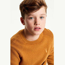 Load image into Gallery viewer, Basic Pique Ochre Textured Crew Jumper (3-12yrs) - Allsport