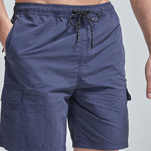Load image into Gallery viewer, Navy Blue Cargo Swim Shorts