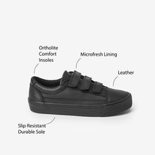 Load image into Gallery viewer, Black Leather Triple Strap Shoes (Older Boys)