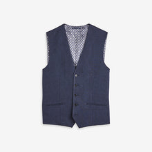 Load image into Gallery viewer, Navy Blue Check Suit: Waistcoat - Allsport