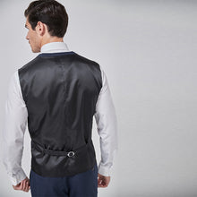 Load image into Gallery viewer, Navy Blue Check Suit: Waistcoat - Allsport