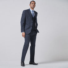 Load image into Gallery viewer, Navy Blue Check Suit: Waistcoat - Allsport