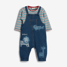 Load image into Gallery viewer, Blue Lion Baby Denim Dungaree And Bodysuit Set (0mths-18mths)