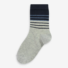 Load image into Gallery viewer, 7 Pack Blue Stripe Cotton Rich Socks - Allsport