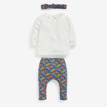 Load image into Gallery viewer, Multi Bright Floral Baby T-Shirt, Leggings And Headband Set (0mths-18mths) - Allsport