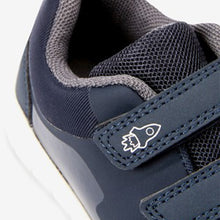 Load image into Gallery viewer, Navy Double Strap Trainers (Younger Boys ) - Allsport