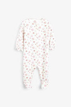 Load image into Gallery viewer, Pink 3 Pack Floral Sleepsuits (up to 18 months) - Allsport