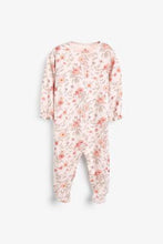 Load image into Gallery viewer, Pink 3 Pack Floral Sleepsuits (up to 18 months) - Allsport