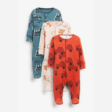 Load image into Gallery viewer, Rust 3 Pack Transport Sleepsuits (0-18mths) - Allsport