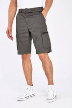 Load image into Gallery viewer, DARK KHAKI BELTED CARGOS SHORTS - Allsport