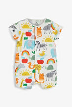Load image into Gallery viewer, Yellow 3 Pack GOTS Organic Sunshine Rainbow Rompers (up to 18 months) - Allsport