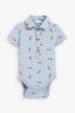 Load image into Gallery viewer, Navy Bear Print Shirt Body, Cord Shorts With Braces And Bow Tie (up to 18 months) - Allsport