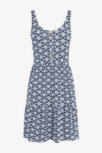 Load image into Gallery viewer, Navy Geo Tiered Swing Sun Dress - Allsport