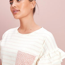 Load image into Gallery viewer, Pink Stripe Ruffle Cotton Short Set Pyjamas - Allsport