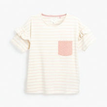 Load image into Gallery viewer, Pink Stripe Ruffle Cotton Short Set Pyjamas - Allsport
