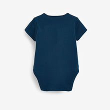 Load image into Gallery viewer, Petrol Blue Baby 5 Pack Short Sleeve Bodysuits (0mths-18mths)