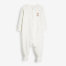 Load image into Gallery viewer, 3 Pack Delicate Appliqué Baby Tan Bear Sleepsuits (0-9mths) - Allsport