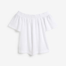 Load image into Gallery viewer, White Flute Sleeve Top With Linen - Allsport