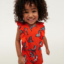 Load image into Gallery viewer, Orange Zebra Organic Cotton Short Playsuit (3mths-7yrs) - Allsport
