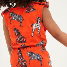 Load image into Gallery viewer, Orange Zebra Organic Cotton Short Playsuit (3mths-7yrs) - Allsport