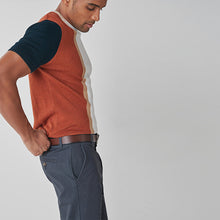 Load image into Gallery viewer, Blue Straight Fit Belted Geo Print Chino Trousers - Allsport