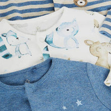 Load image into Gallery viewer, Pale Blue 3 Pack Bear Sleepsuits (0mths-18mths) - Allsport