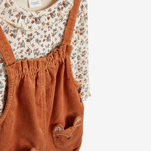 Load image into Gallery viewer, Orange 3 Piece Character Dungarees With Top And Tights Set (3mths-6yrs)