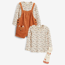 Load image into Gallery viewer, Orange 3 Piece Character Dungarees With Top And Tights Set (3mths-6yrs)