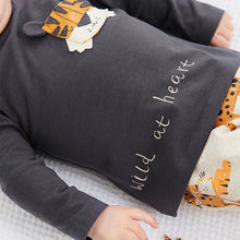 Load image into Gallery viewer, Baby 2 Pack Dark Grey Lion T-Shirt & Leggings Set (0mths-18mths) - Allsport