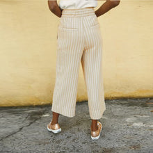Load image into Gallery viewer, Neutral Stripe Linen Blend Slouch Culottes - Allsport