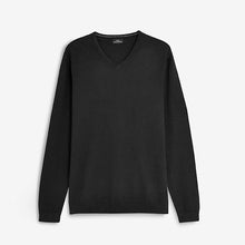 Load image into Gallery viewer, Black V Neck Soft Touch Jumper