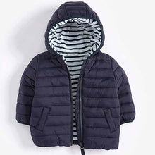 Load image into Gallery viewer, Navy Blue Hooded Baby Jacket (0mths-2yrs)