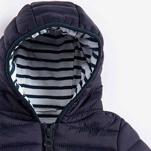 Load image into Gallery viewer, Navy Blue Hooded Baby Jacket (0mths-2yrs)