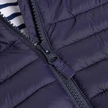 Load image into Gallery viewer, Navy Blue Hooded Baby Jacket (0mths-2yrs)