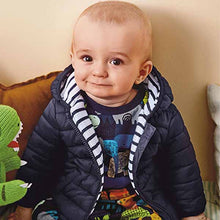 Load image into Gallery viewer, Navy Blue Hooded Baby Jacket (0mths-2yrs)