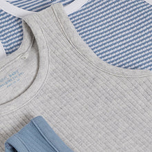 Load image into Gallery viewer, Blue 3 Pack Rib Vest Bodysuits (0mths-18mths) - Allsport