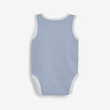 Load image into Gallery viewer, Blue 3 Pack Rib Vest Bodysuits (0mths-18mths) - Allsport