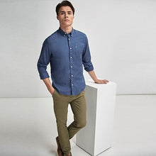 Load image into Gallery viewer, Blue Soft Touch Twill Roll Sleeve Shirt - Allsport