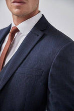 Load image into Gallery viewer, Navy / Black Slim Fit Check Suit: Jacket - Allsport