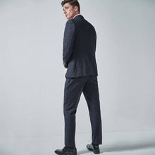 Load image into Gallery viewer, Navy/Black Tailored Fit Check Suit: Jacket - Allsport