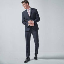 Load image into Gallery viewer, Navy/Black Tailored Fit Check Suit: Jacket - Allsport