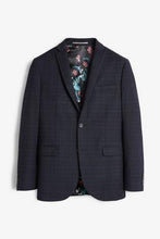 Load image into Gallery viewer, NAVY BLACK CHECK SUIT JACKET - Allsport