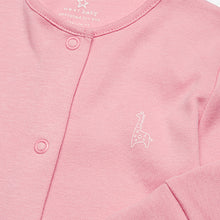 Load image into Gallery viewer, Pink/White 3 Pack Cotton Baby Sleepsuits (0-2yrs)