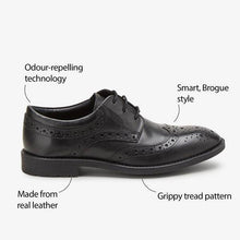 Load image into Gallery viewer, Black Leather Brogues (Older) - Allsport