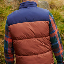 Load image into Gallery viewer, Brown/Navy Mr Blue Sky Colourblock Gilet
