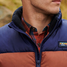 Load image into Gallery viewer, Brown/Navy Mr Blue Sky Colourblock Gilet